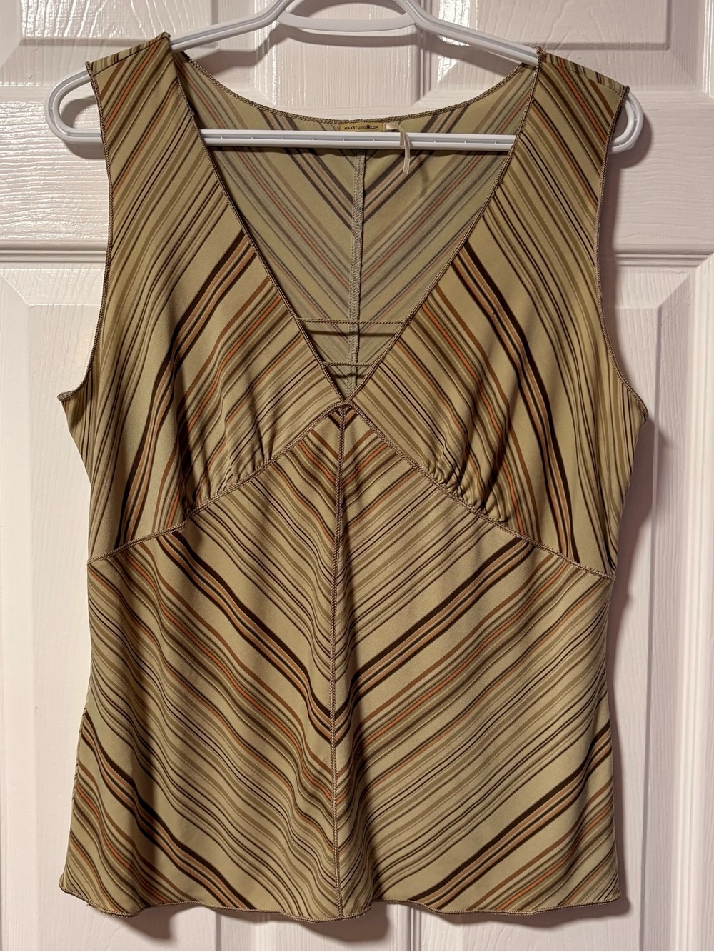 green, brown, n orange stripped tank !
